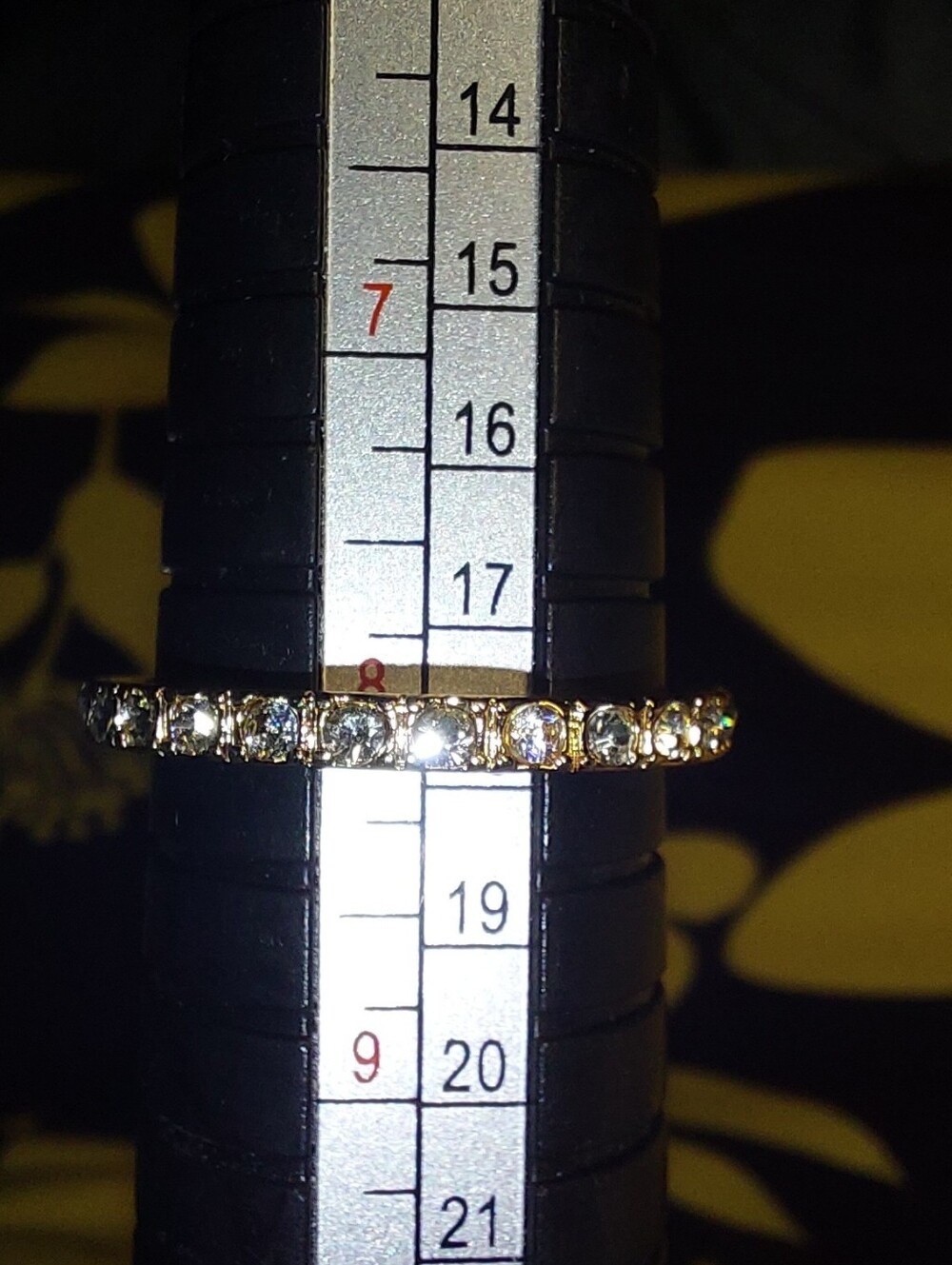 Gold Crystal Eternity Band - Women's Fashion Ring Size 8